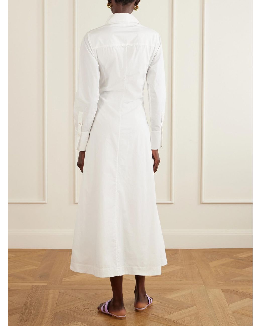 Rosie Assoulin White Groovy Cotton-Poplin Maxi Dress
