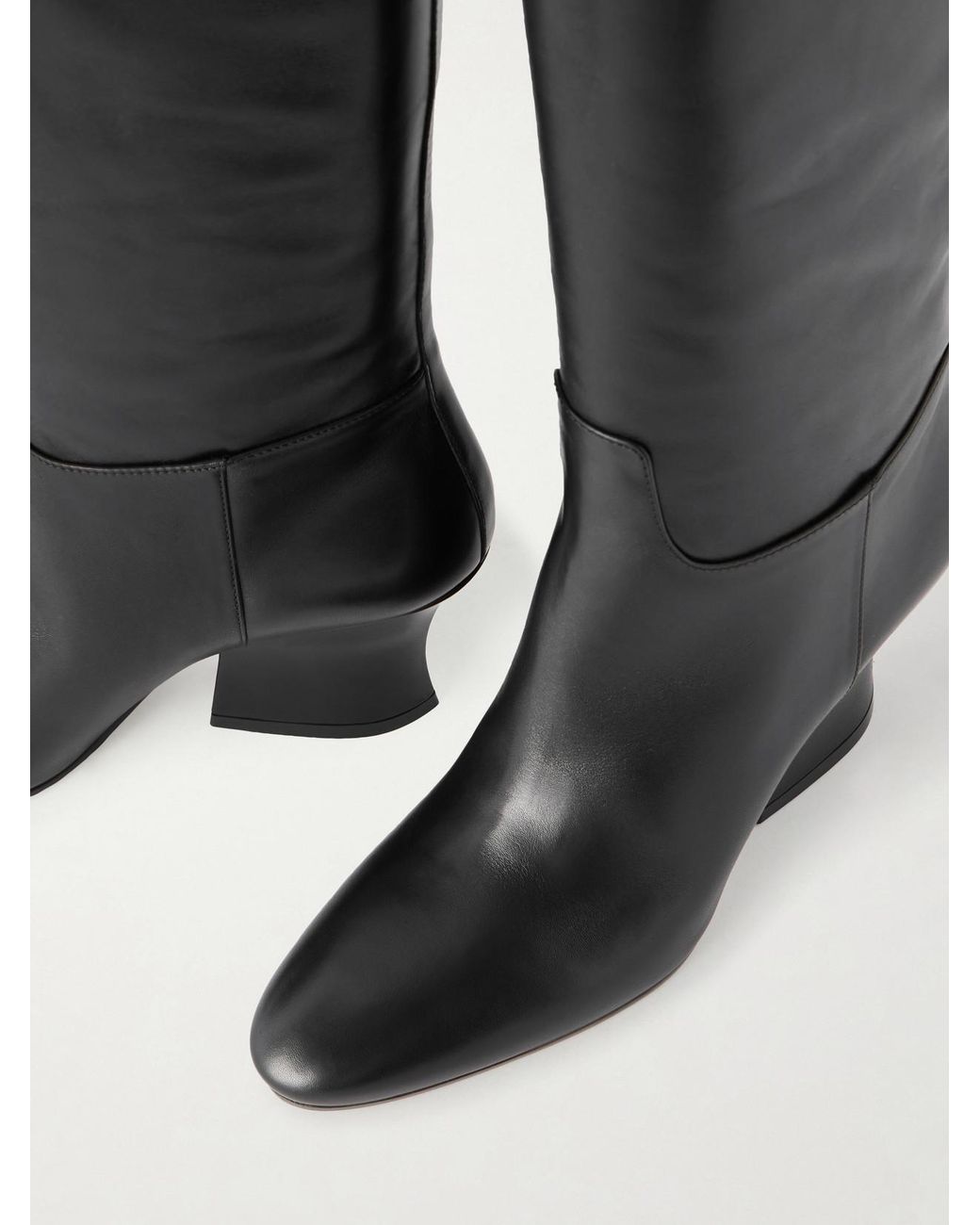 Jil Sander Black Lune Leather Knee Boots