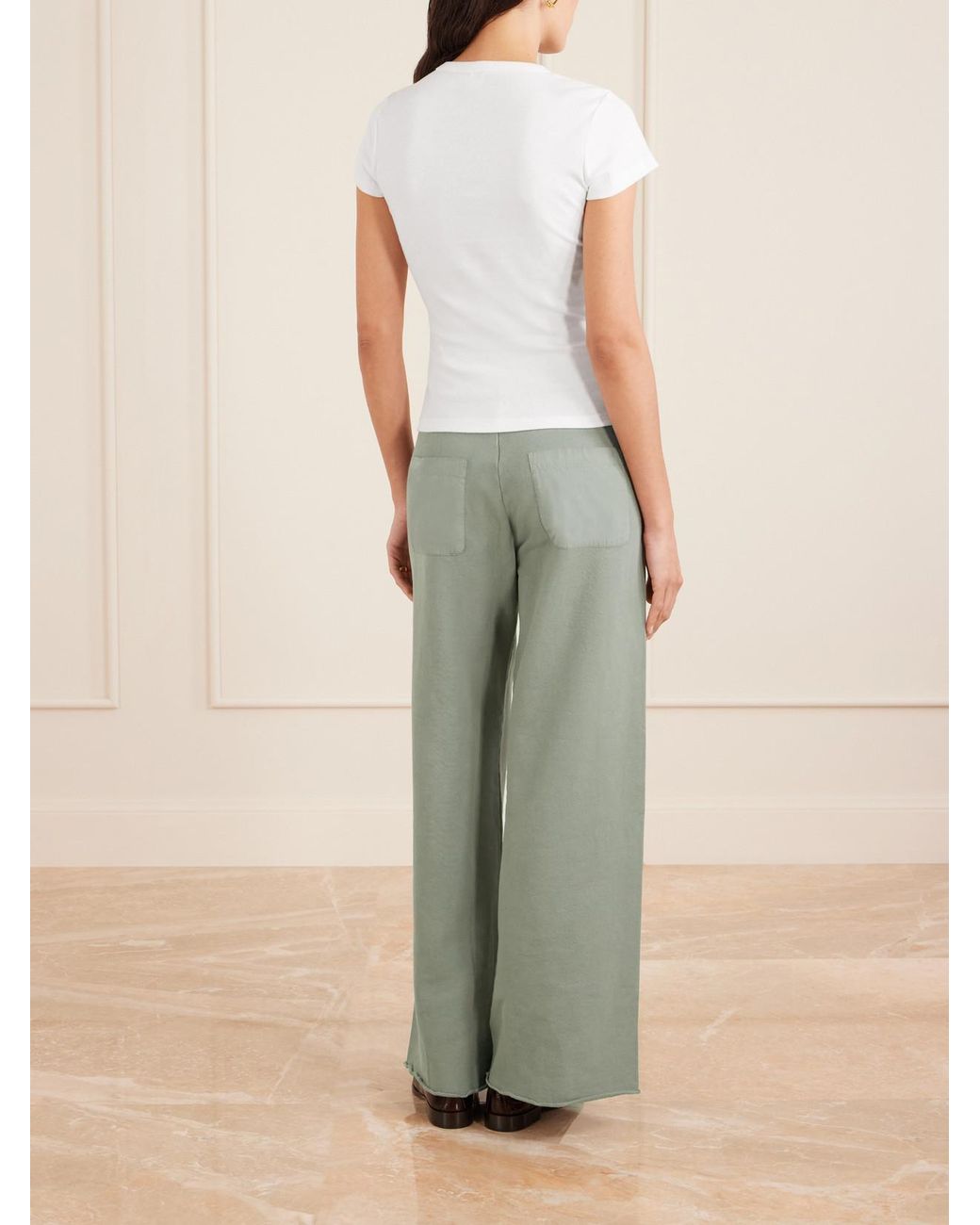Leset White Nando Ribbed Cotton-Jersey T-Shirt