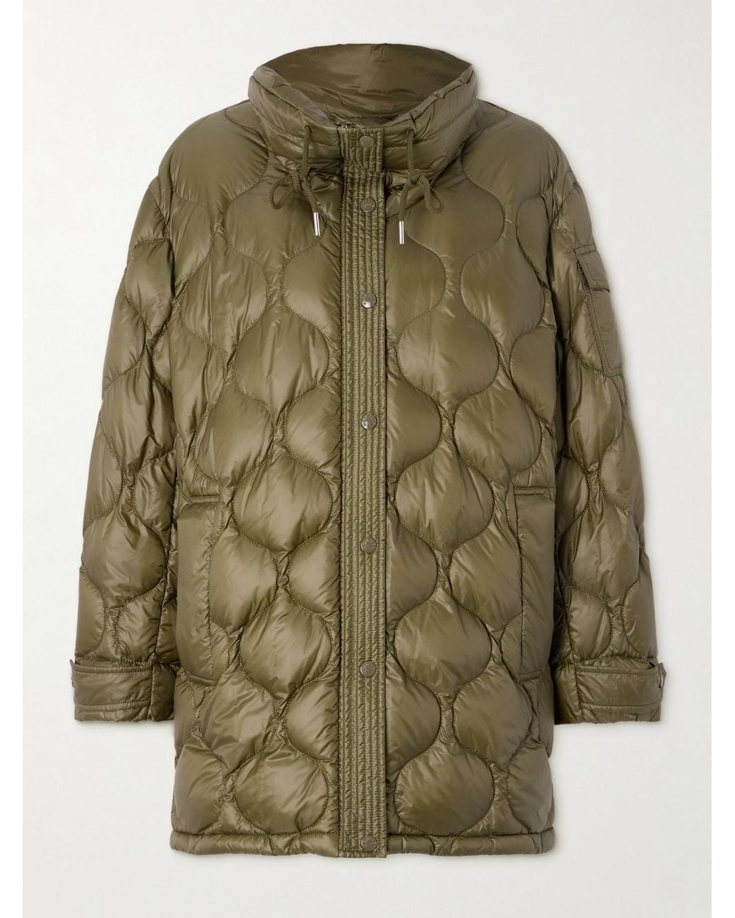 Moncler Green Lombi Quilted Micro-Ripstop Down Parka