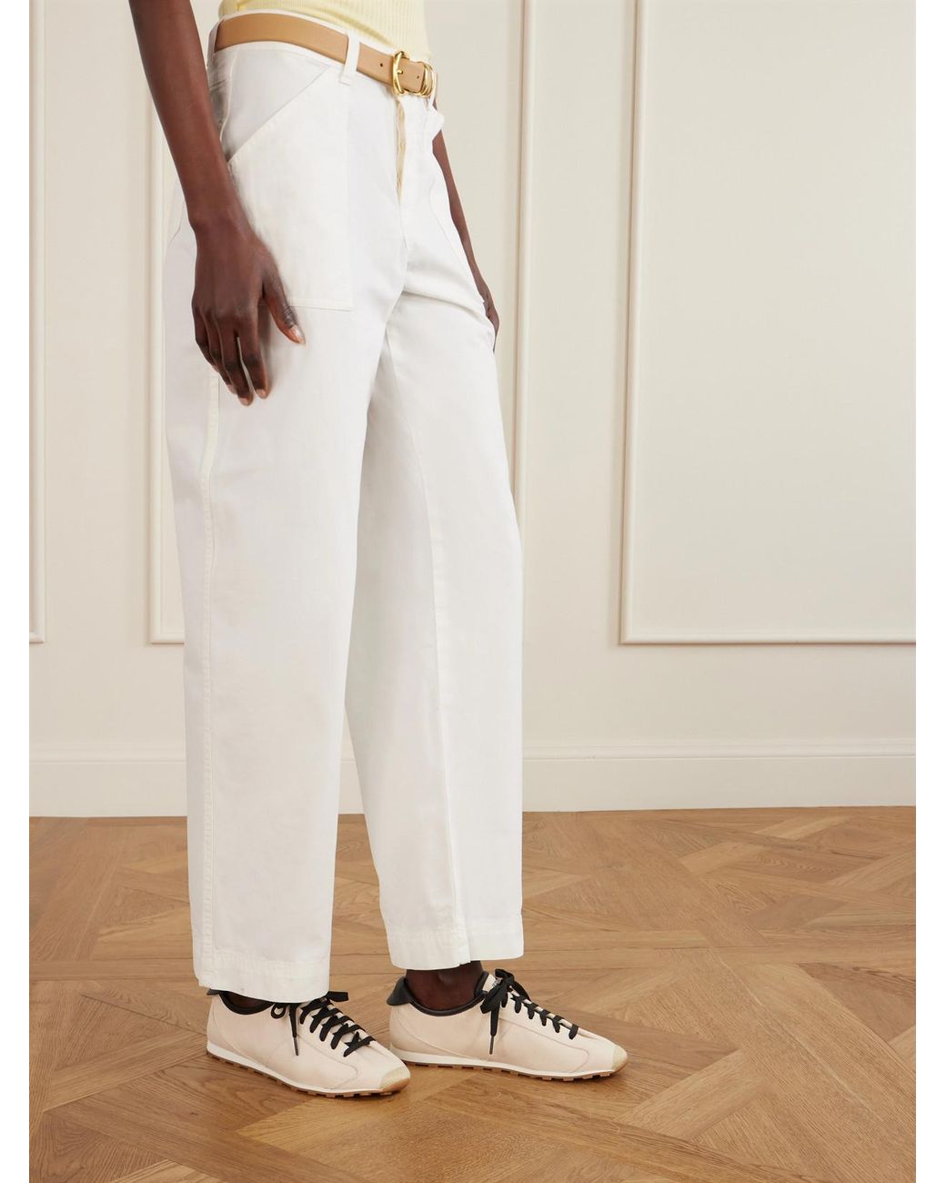 Jacquemus Natural Les Tennis Leather-Trimmed Canvas Sneakers