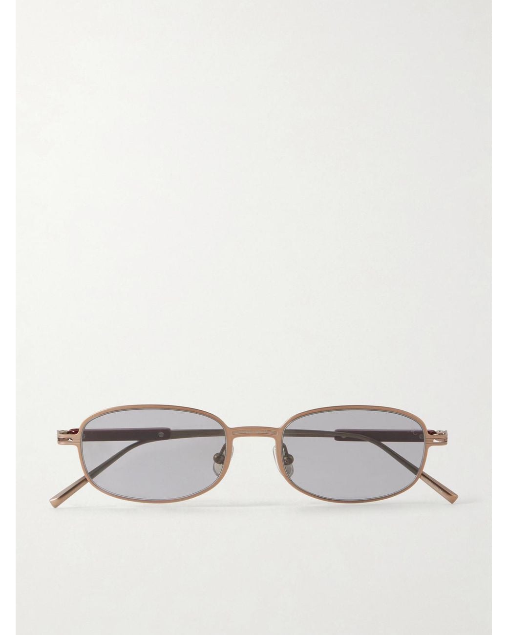 Brunello Cucinelli Metallic Square-Frame Titanium Sunglasses