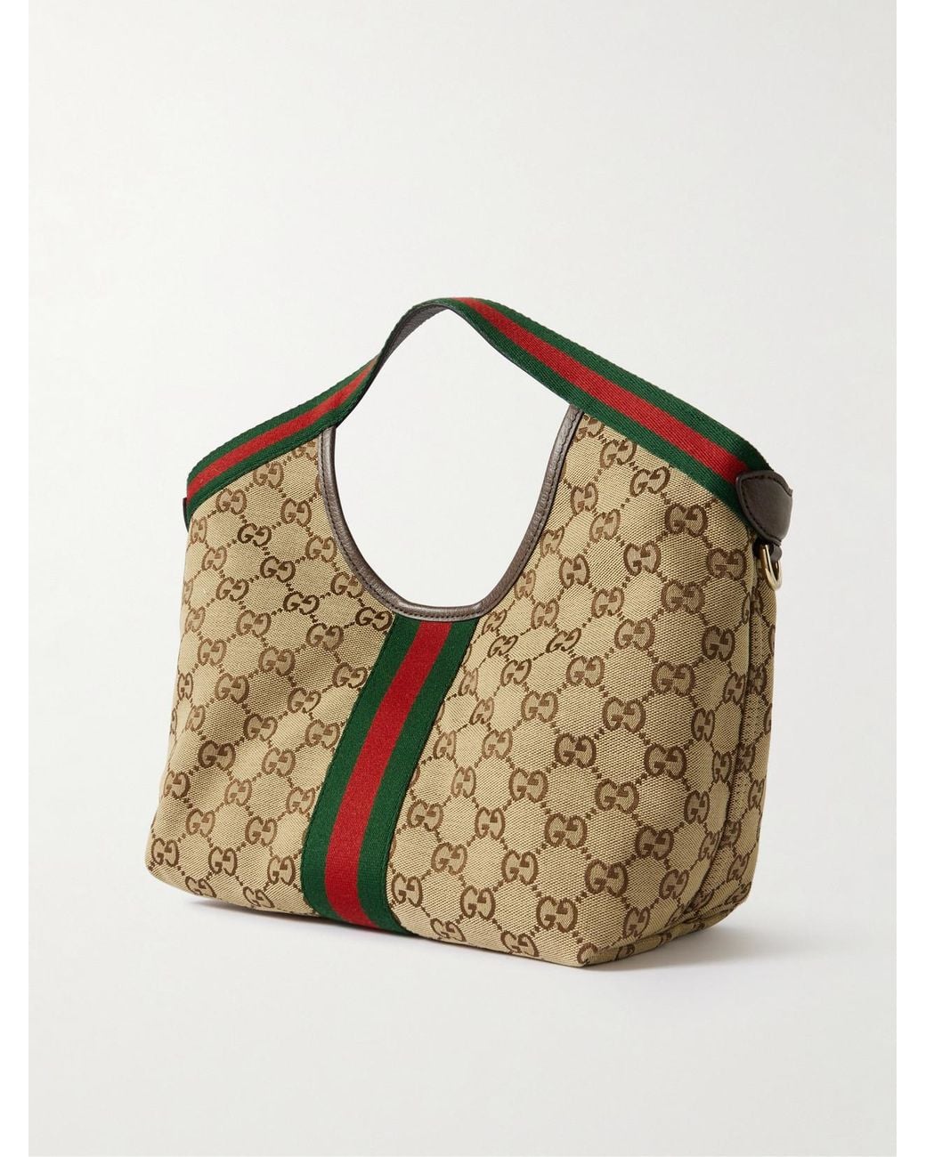 Gucci Metallic Giglio Small Leather-Trimmed Canvas-Jacquard Tote