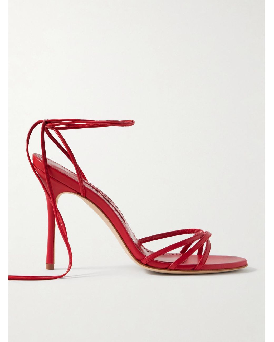 【Manolo Blahnik】『Fawda 105』llic leather sandals MANOLO BLAHNIK Fawda 105 leather sandals | NET-A-PORTER