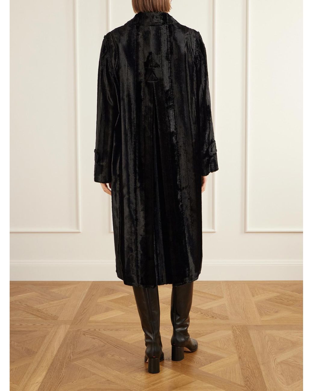 Blazé Milano Black Woolly Velvet Coat
