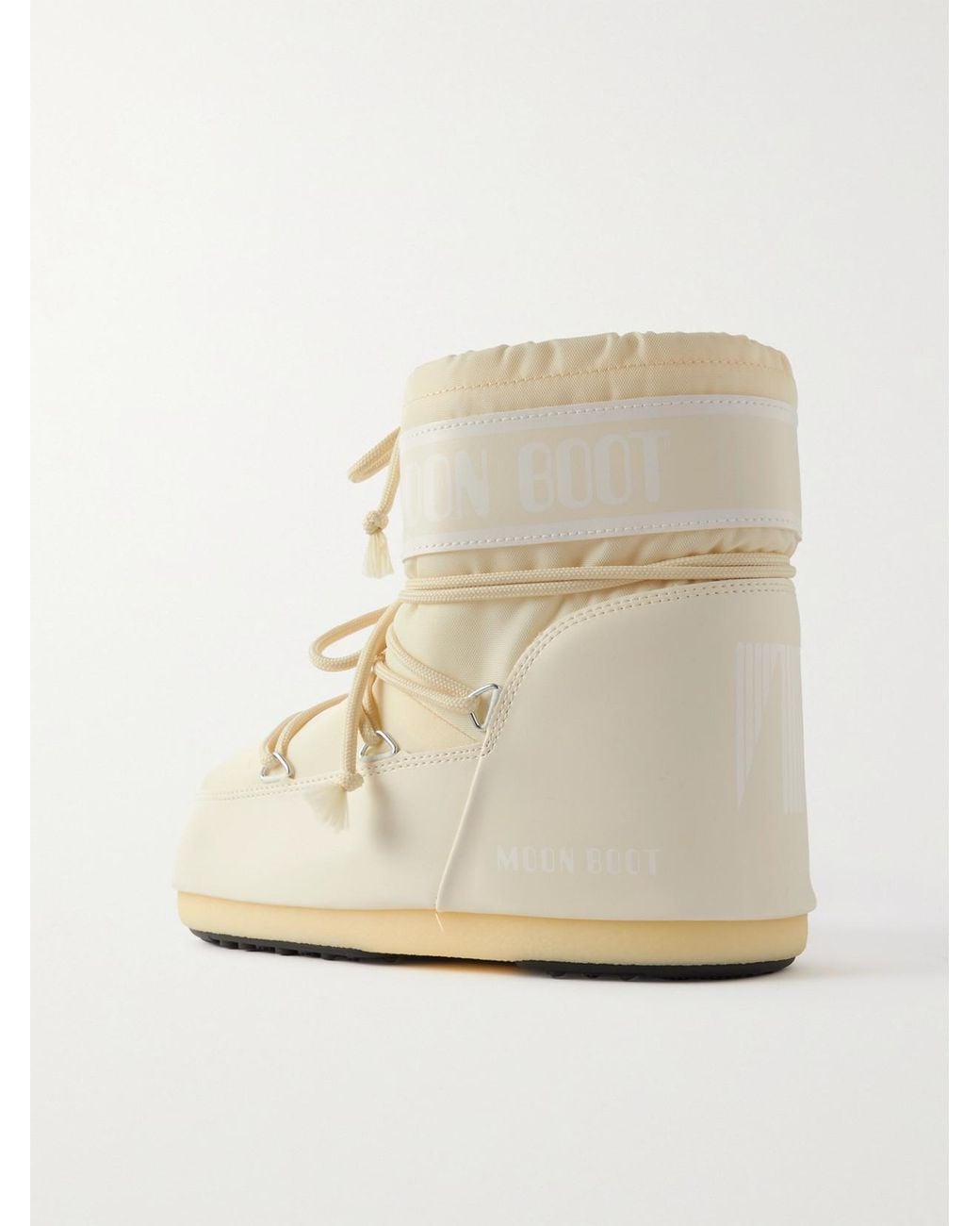 Moon Boot Natural Icon Low Shell And Leather-Like Snow Boots