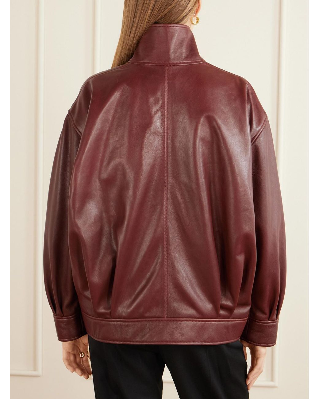 Arma Red Paula Full-Grain Leather Jacket