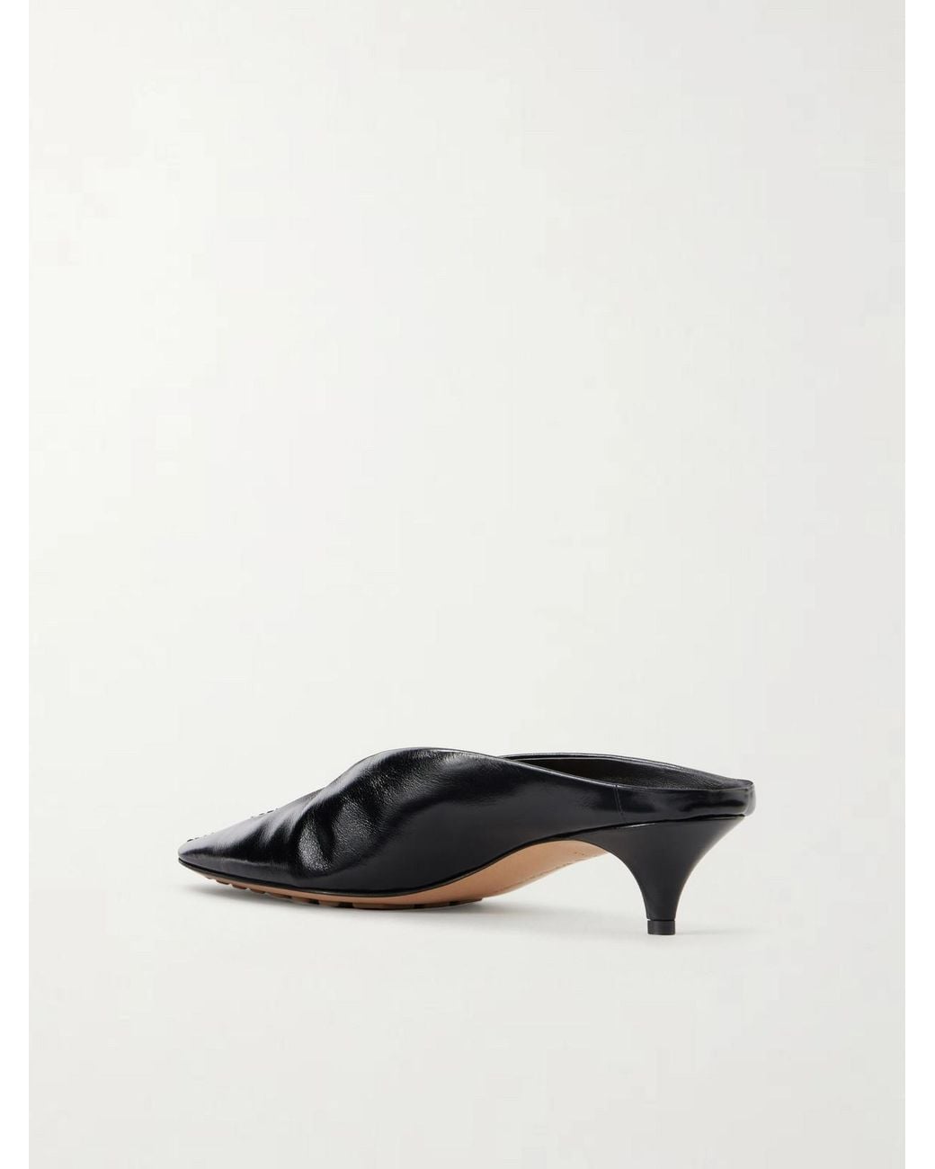 Bottega Veneta Black Vesta Leather Mules