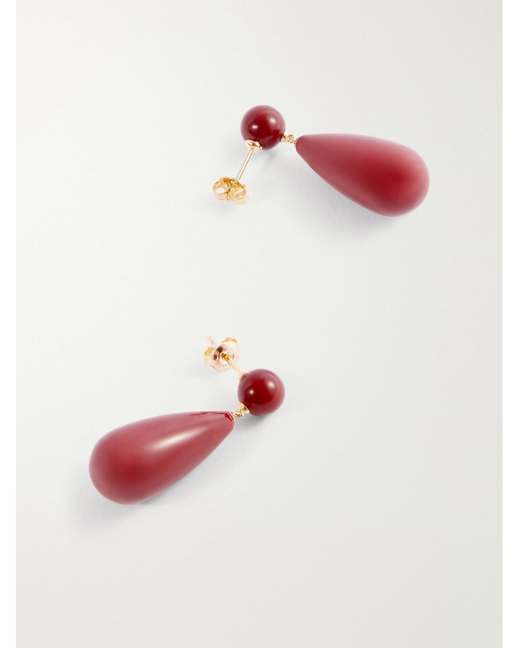 LIE STUDIO Red The Lola Mookaite And Sterling Earrings