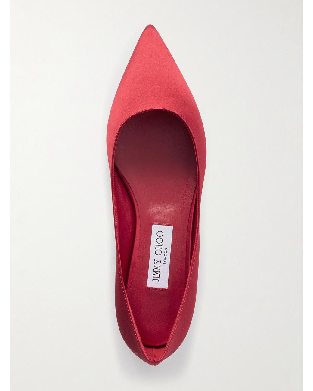 Jimmy Choo Red Love Satin Flats