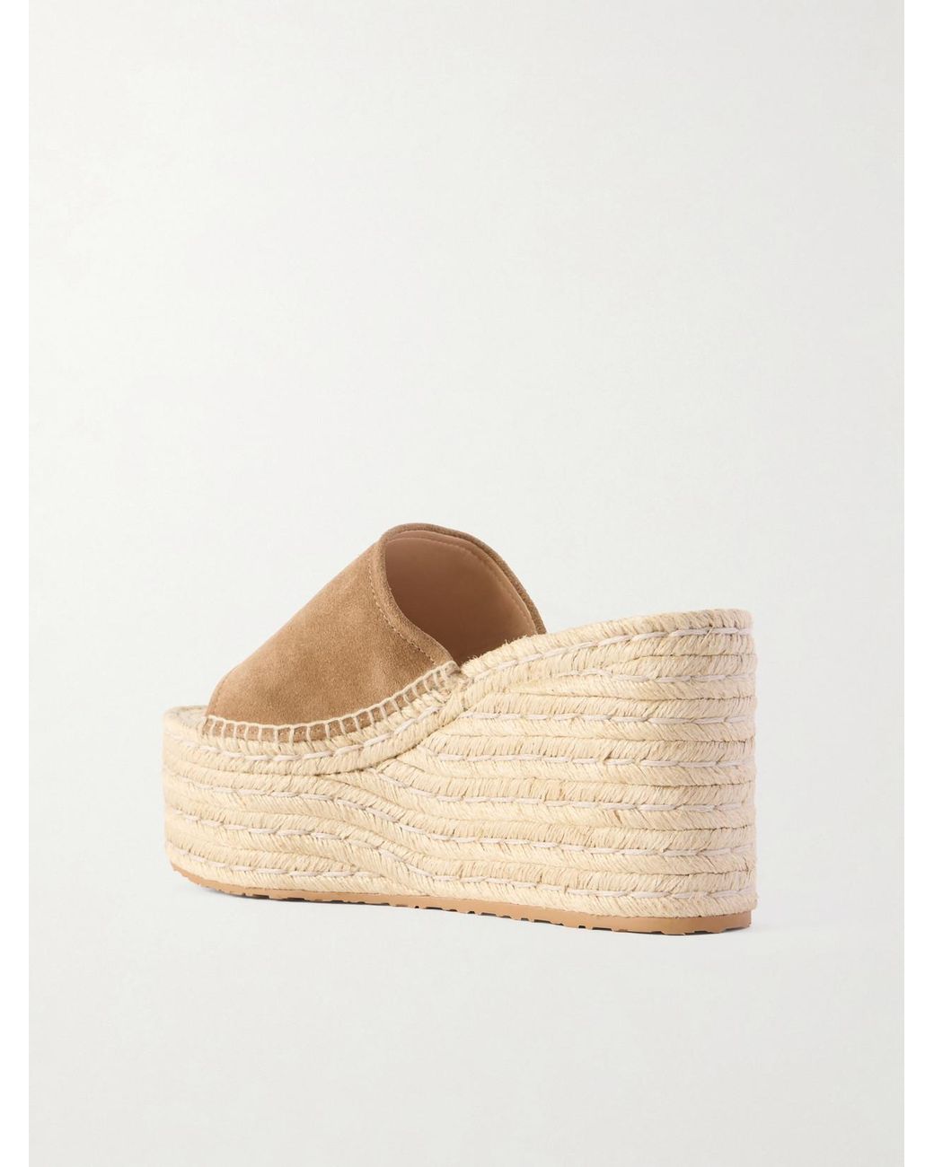 Gianvito Rossi Natural 60 Suede Platform Espadrille Sandals