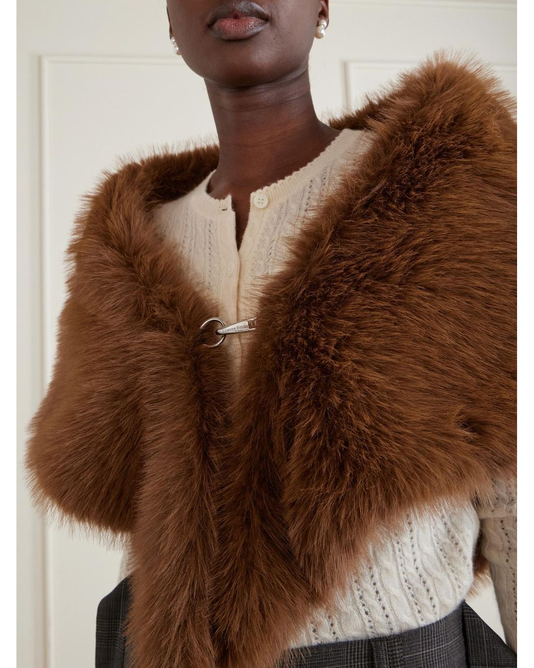 Simone Rocha Brown Plush Scarf