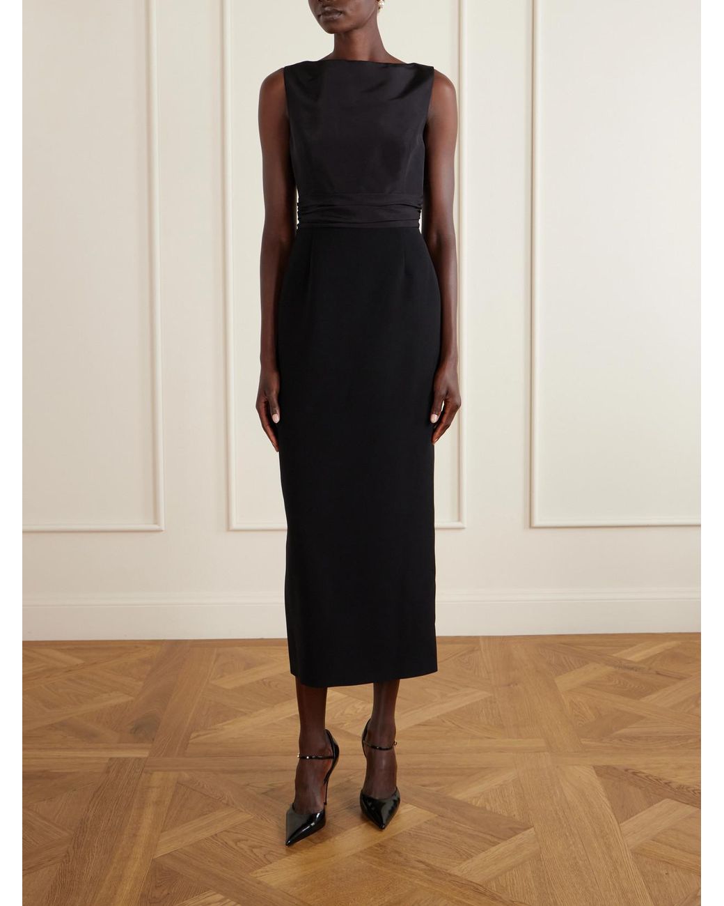 Carolina Herrera Blue Bow-Detailed Faille Gown