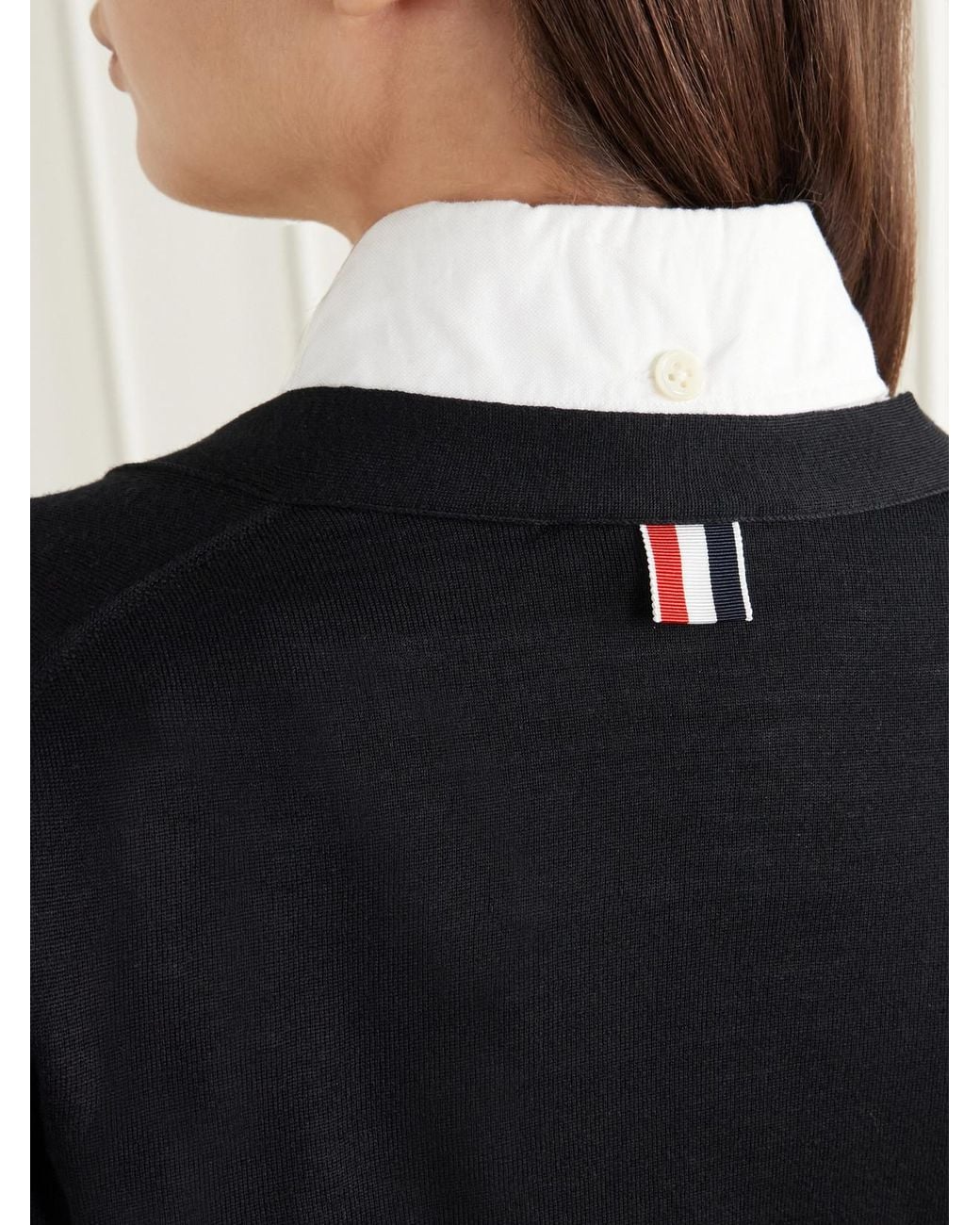 Thom Browne Black 4-Bar Wool Cardigan