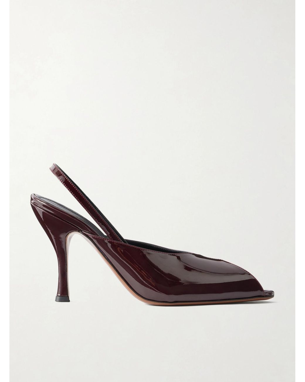 Neous Brown Culumba 80 Patent Leather Pumps