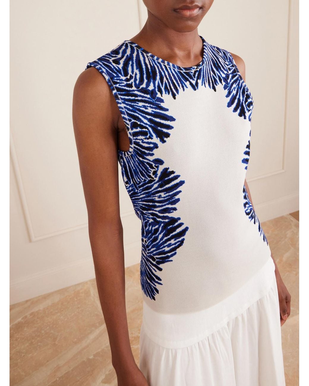 Ulla Johnson Blue Aylin Jacquard-Knit Tank