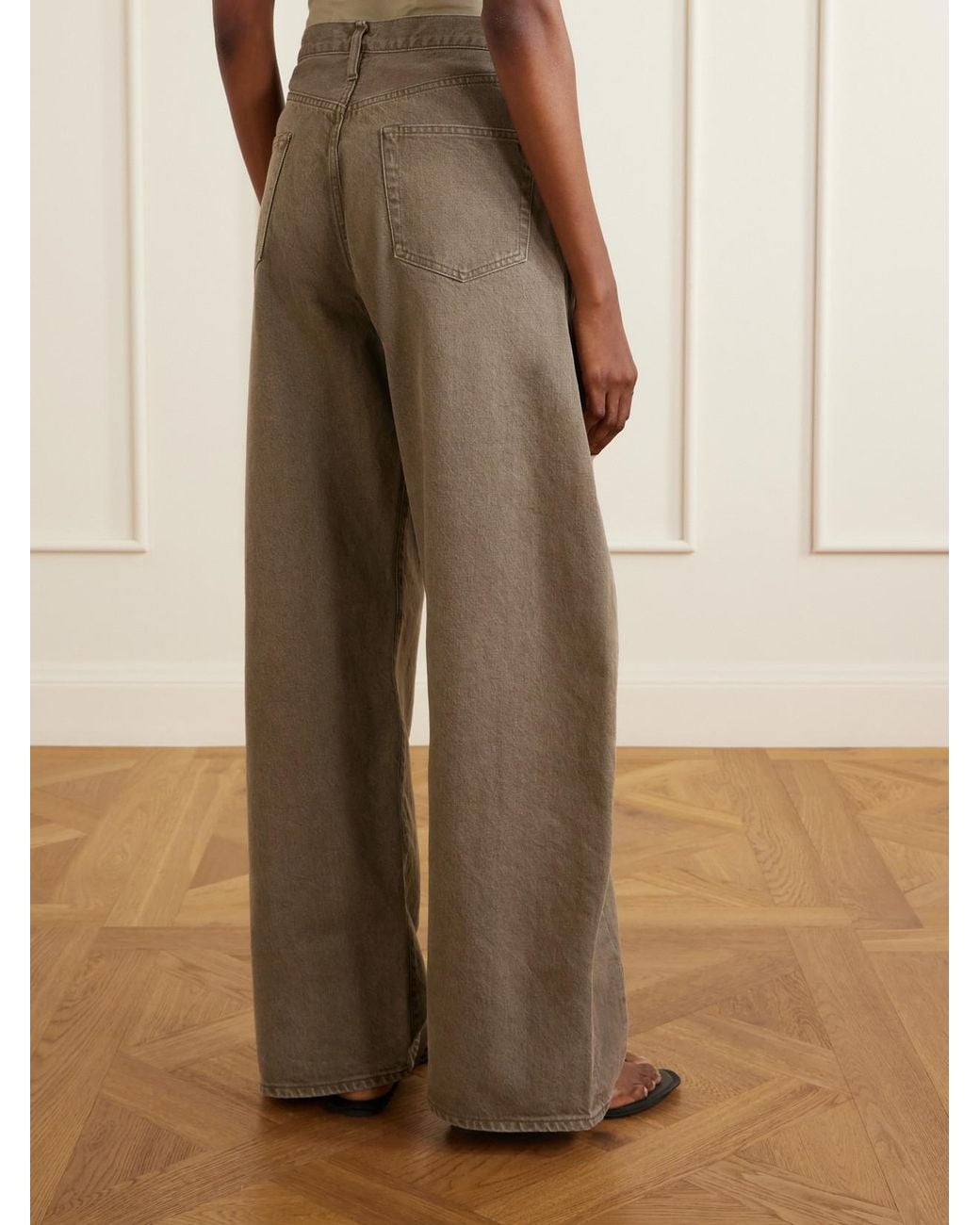 Ssstein Natural Deformation High-Rise Wide-Leg Jeans