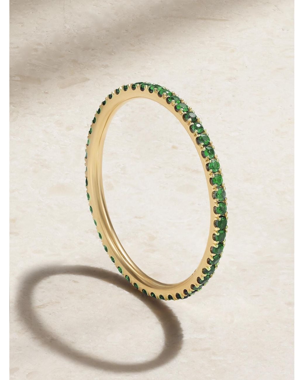 Ileana Makri Metallic Thread 18-Karat Tsavorite Ring