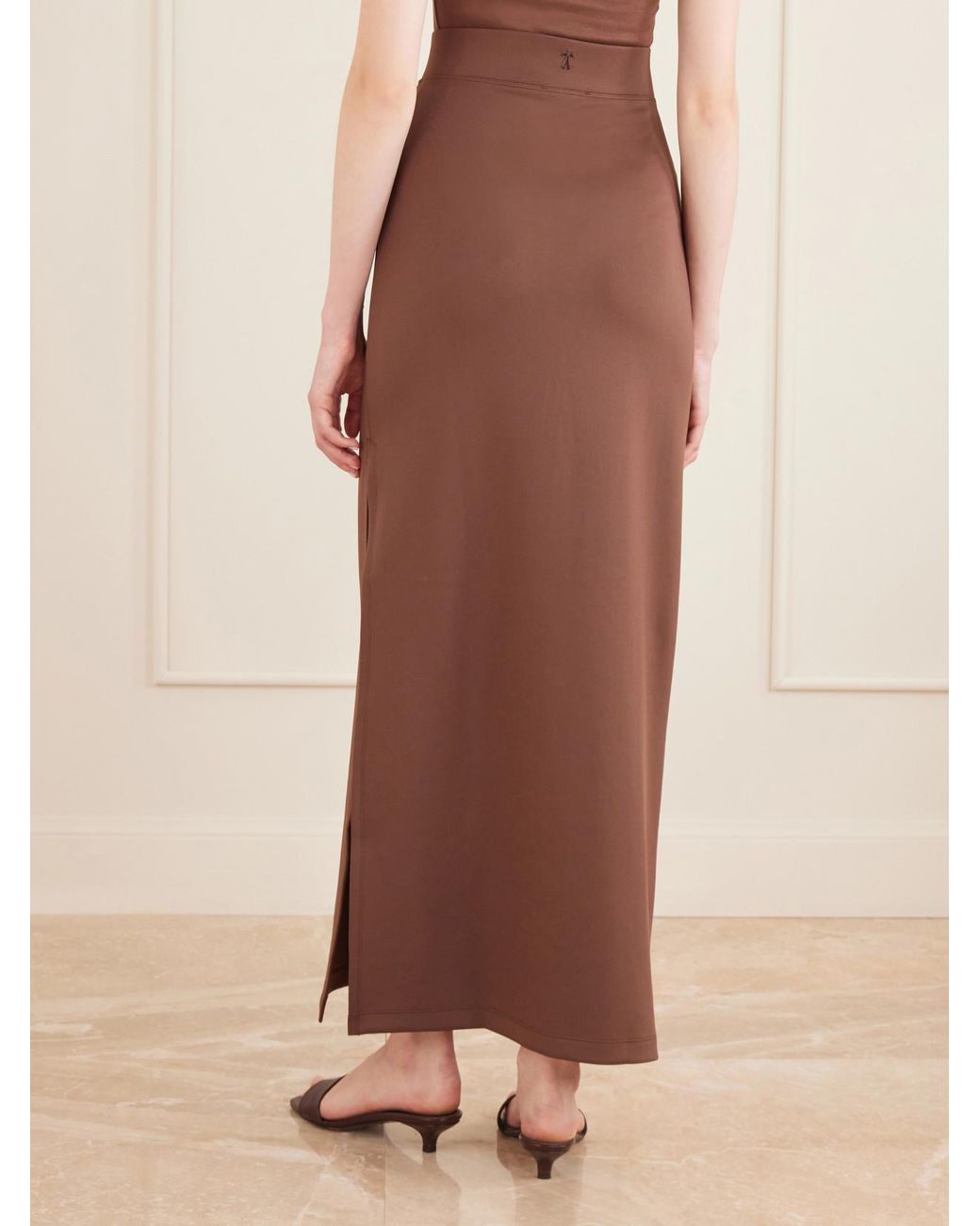 The Park Brown Hailey Stretch-Jersey Maxi Skirt