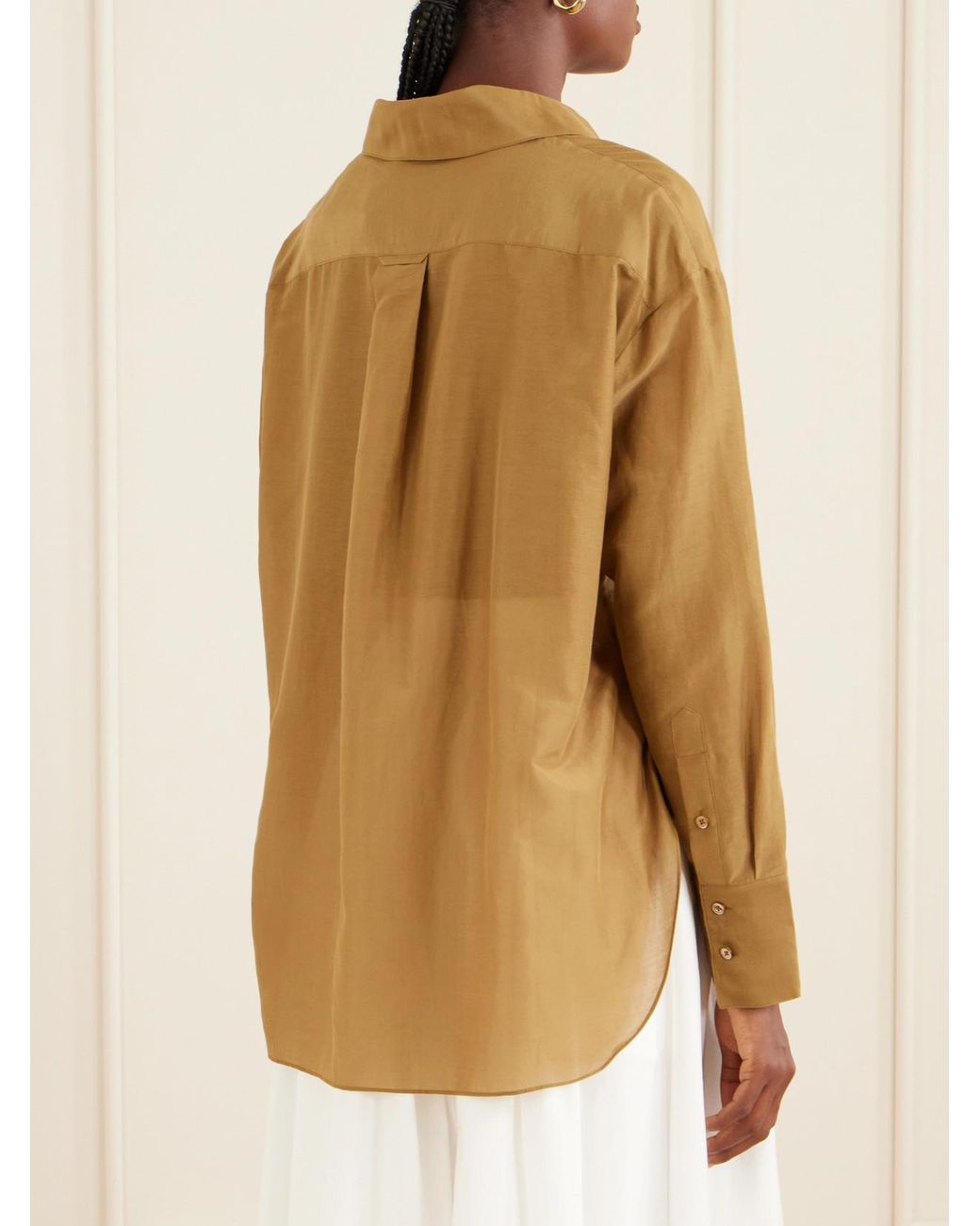 Twp Natural Big Joe Cotton And Silk-Blend Shirt
