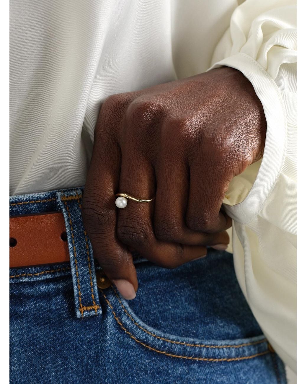 Mizuki Natural 14-Karat Pearl Ring