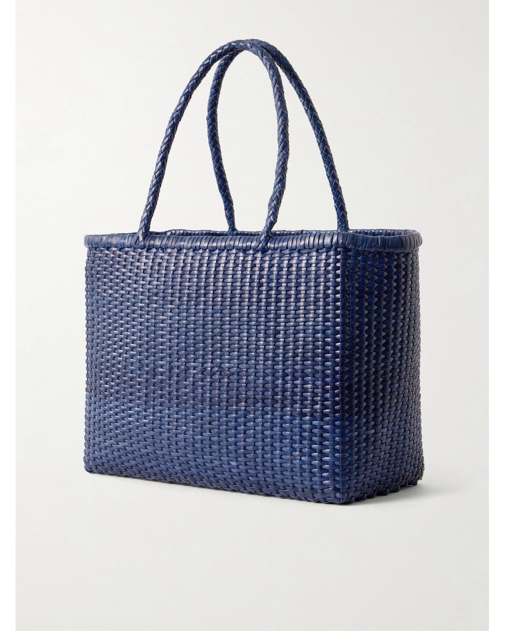 Dragon Diffusion Blue B Weave Leather Tote