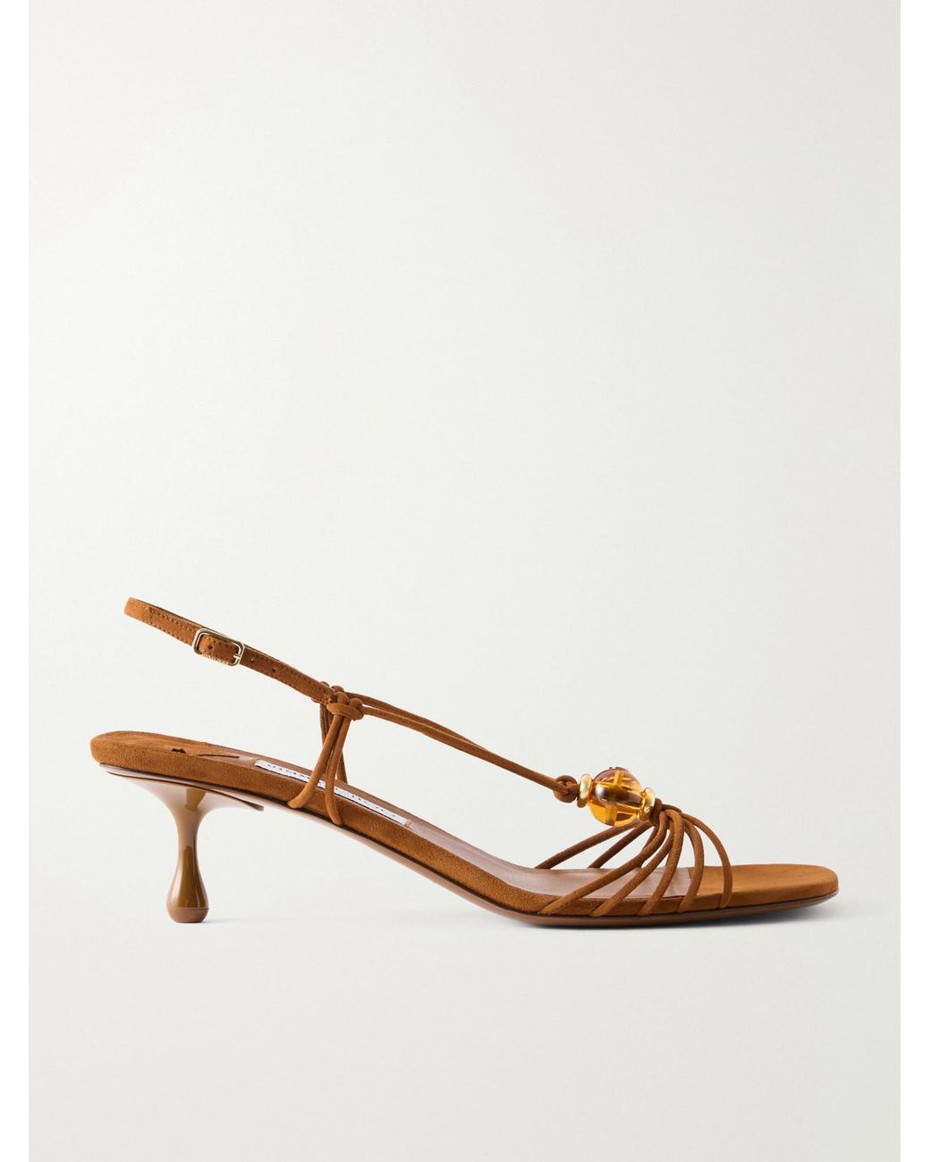 Jimmy Choo Natural Lova 50 Embellished Suede Sandals