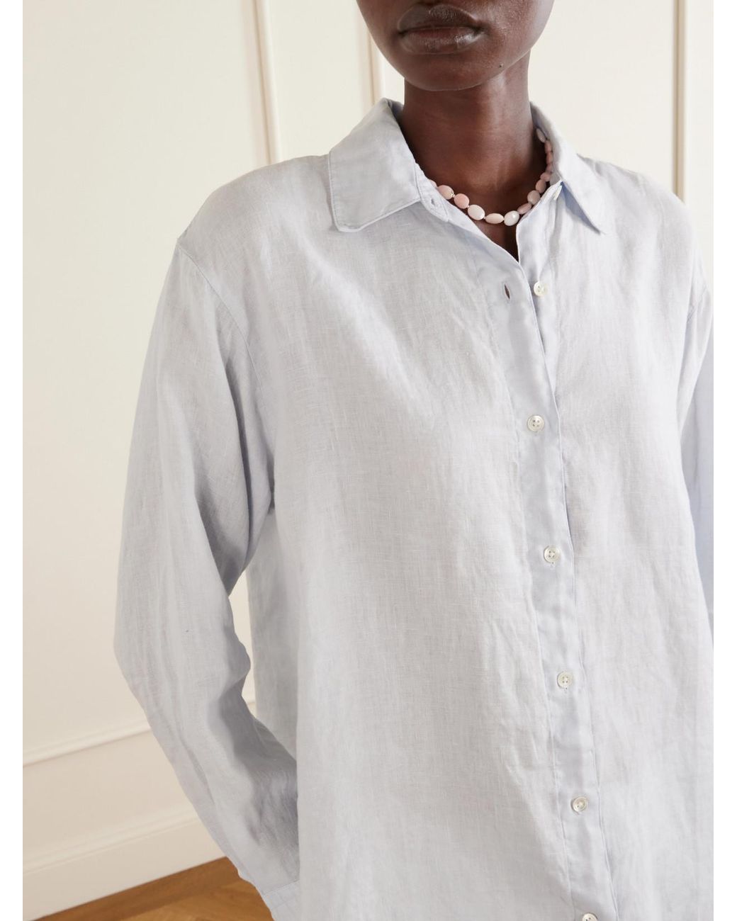 James Perse White Linen-Canvas Shirt