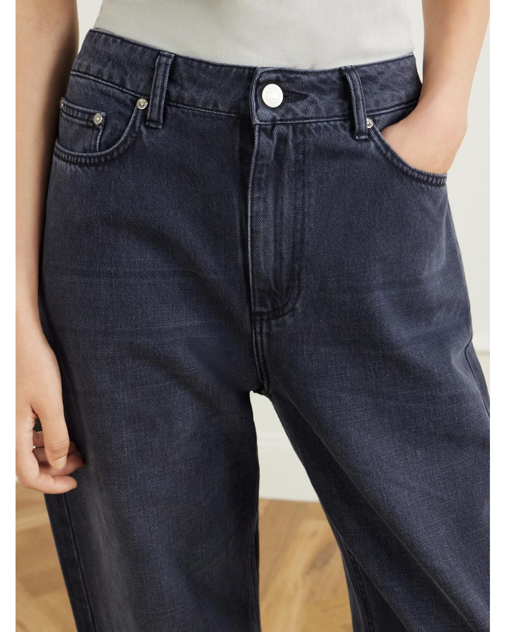 mfpen Blue Frequent Organic High-Rise Wide-Leg Jeans
