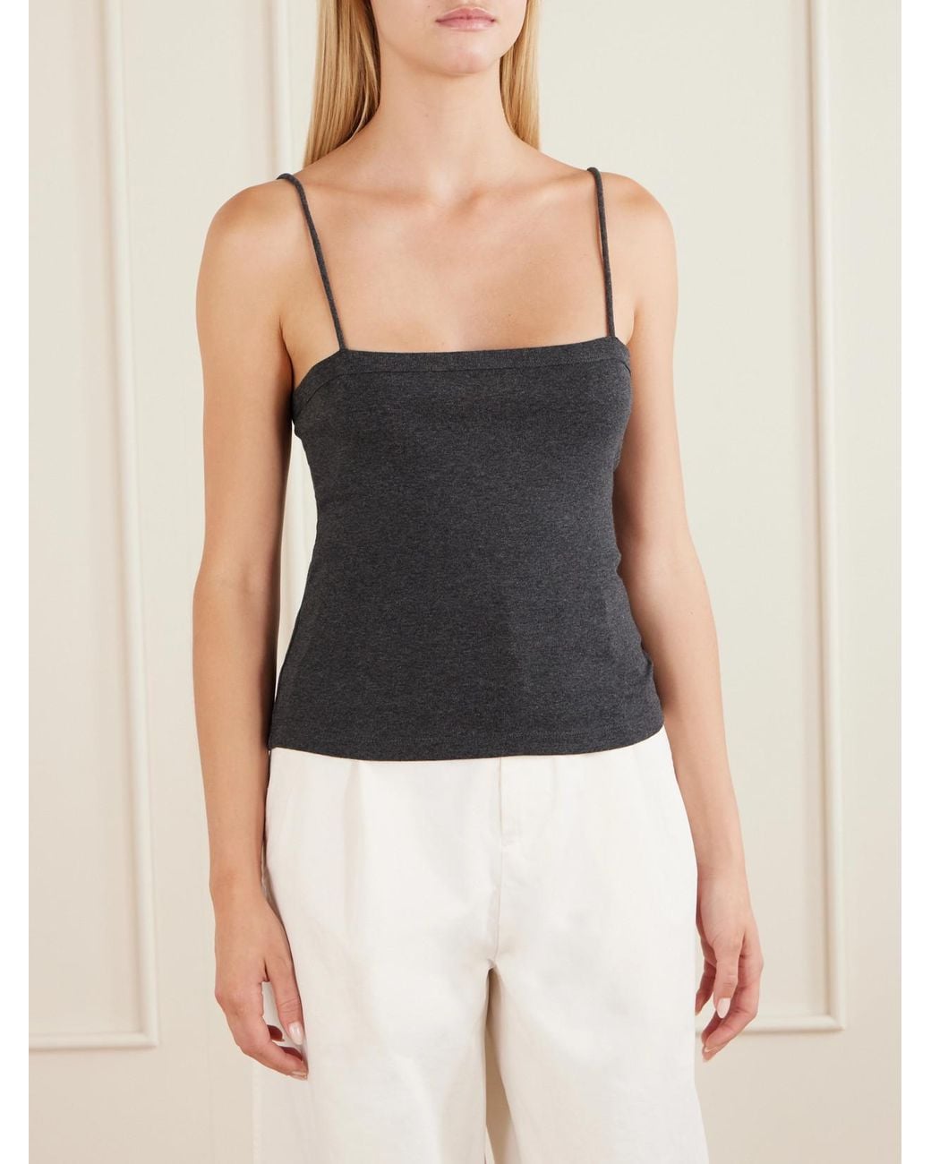 St. Agni Black Organic Cotton-Jersey Tank