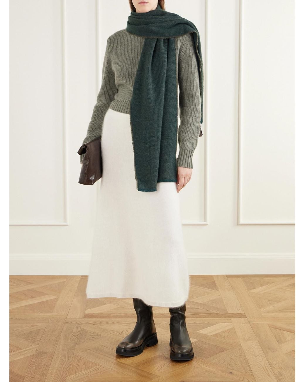 Johnstons Green Mountain Twill Cashmere Scarf