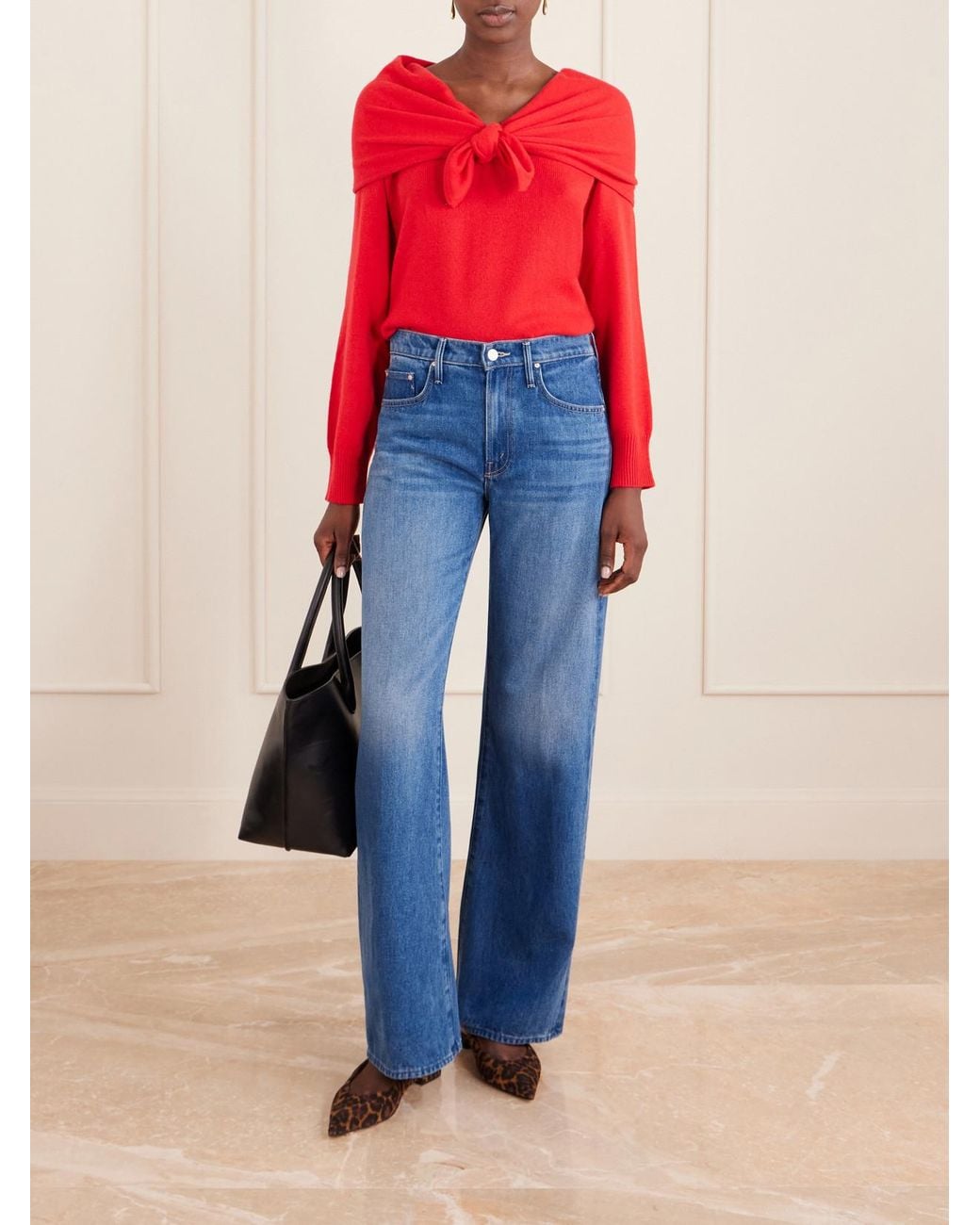 Mother Blue The Mid Rise Lasso Sneak Straight-Leg Jeans
