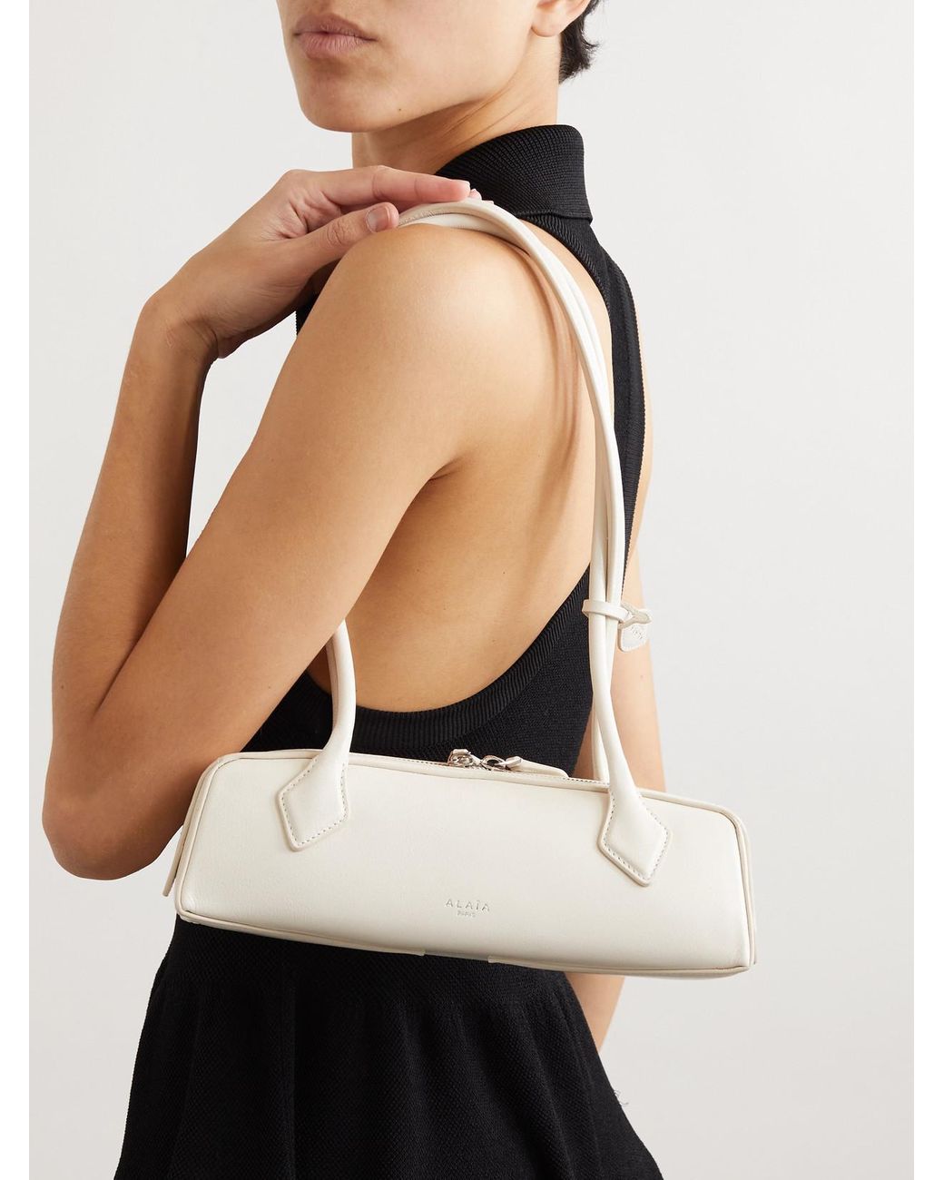 Alaïa Natural Le Teckel Small Leather Shoulder Bag