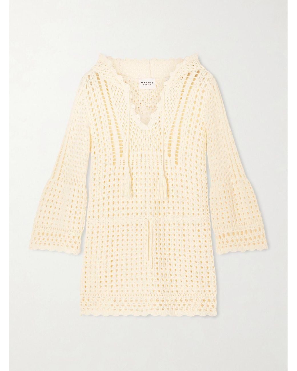 Isabel Marant Natural Zelnie Crocheted Cotton-Blend Mini Dress