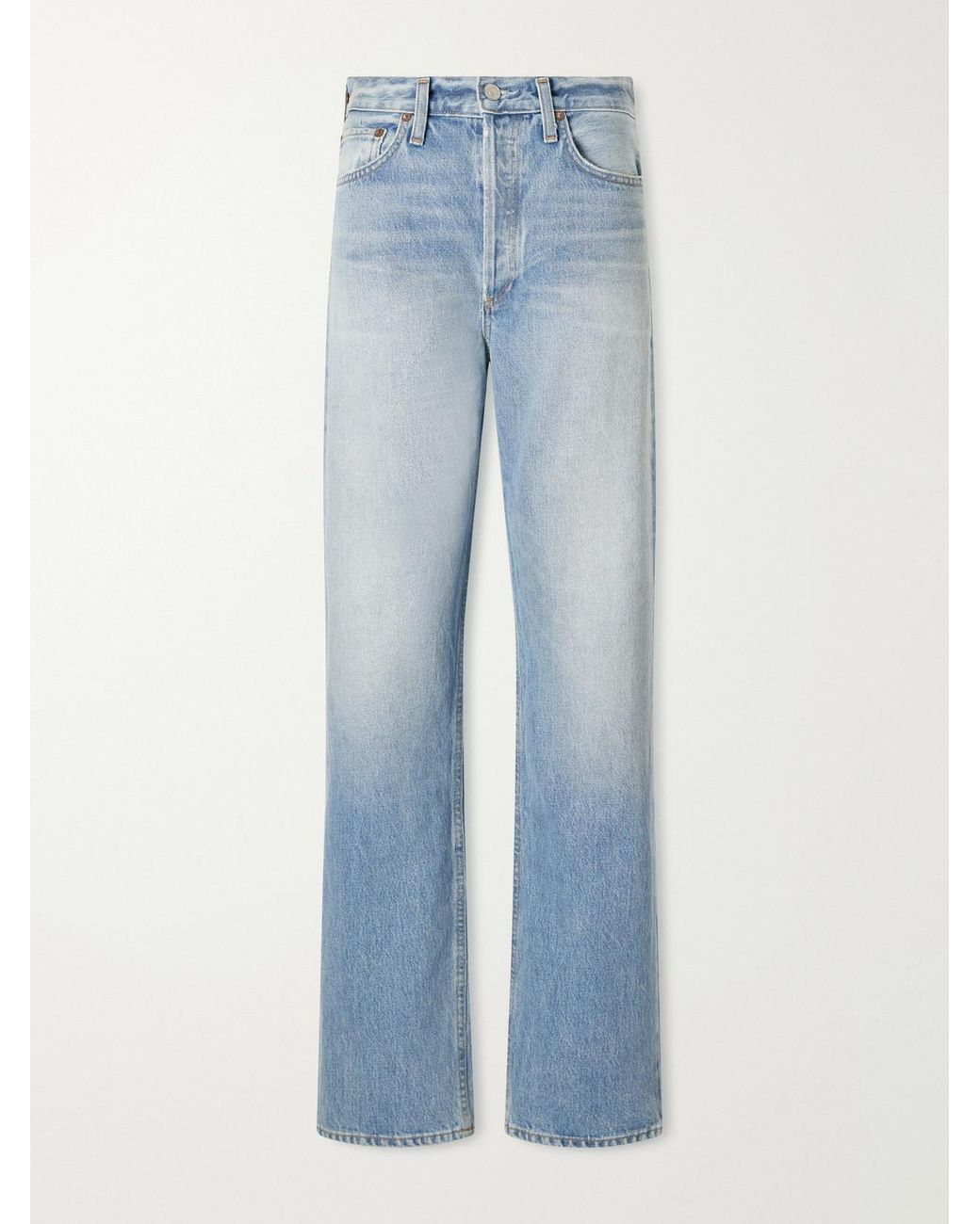 Agolde Blue Kelly High-Rise Straight-Leg Jeans
