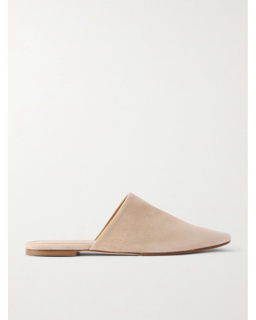 Aeyde White Rega Suede Slides