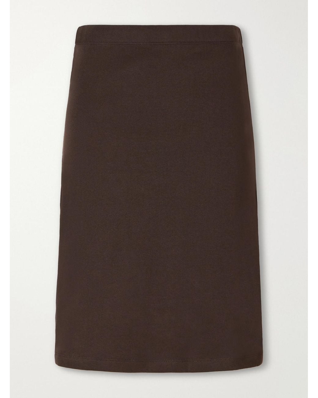 Flore Flore Brown Marie Organic Cotton-Jersey Knee-Length Skirt