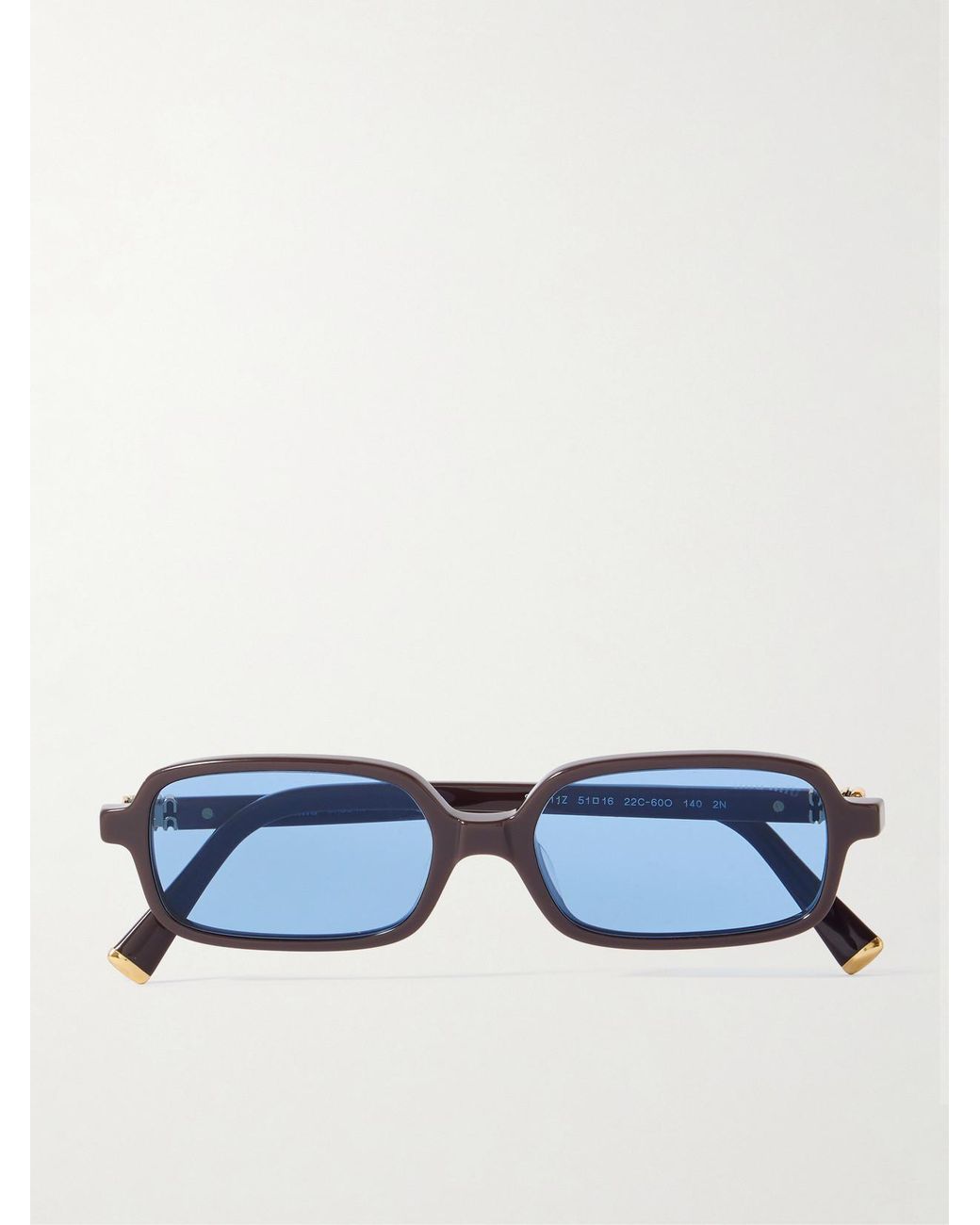 Miu Miu Blue Rectangular-Frame Acetate Sunglasses