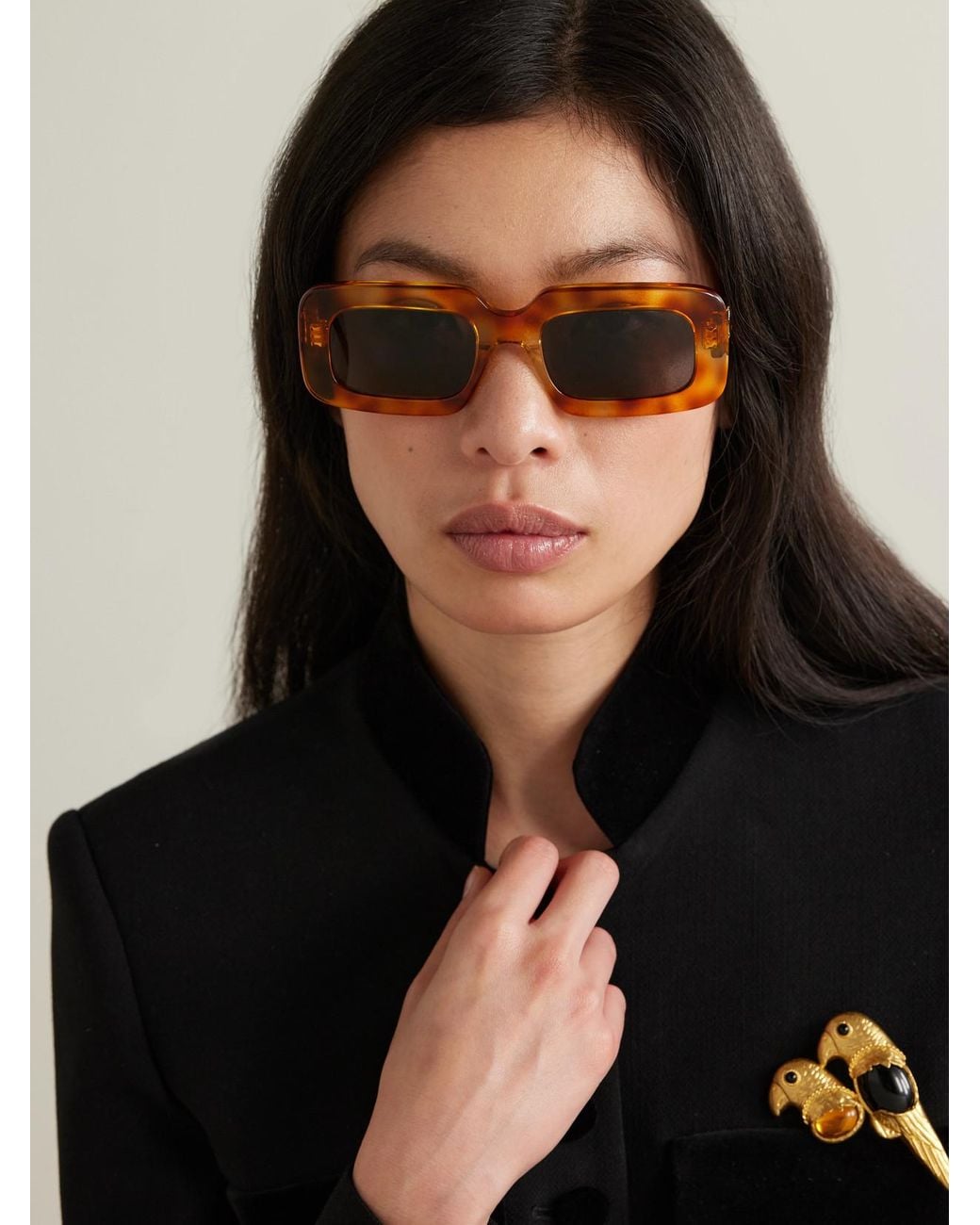 Céline Orange Triomphe Oversized Square-Frame Acetate Sunglasses