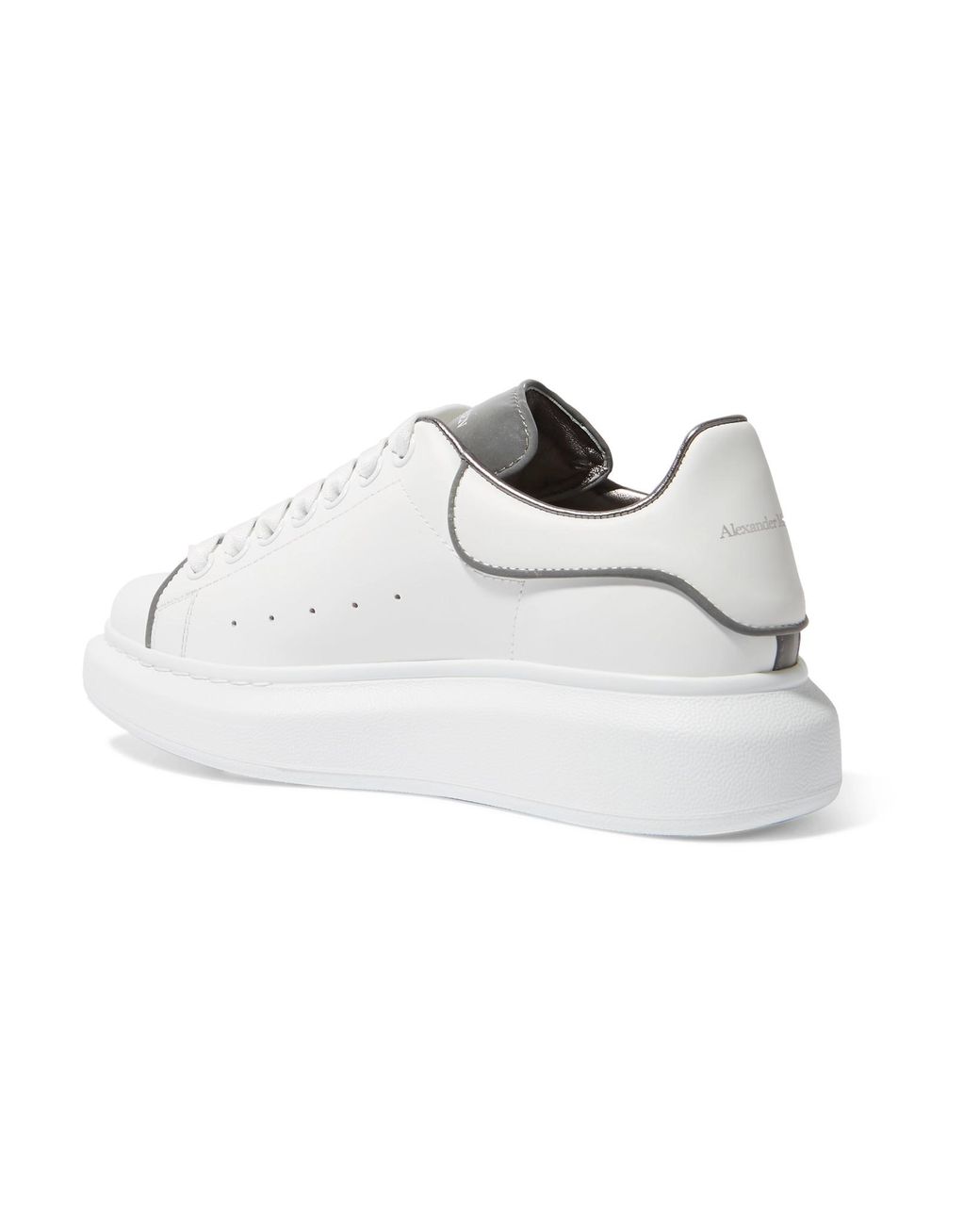 Alexander McQueen 3M Detail Oversized Sneaker White & Silver | END.