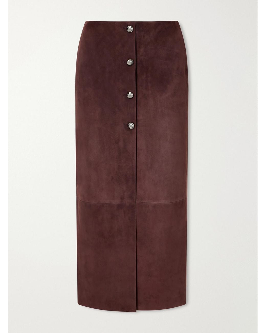 Altuzarra Purple Pinkard Paneled Suede Midi Skirt