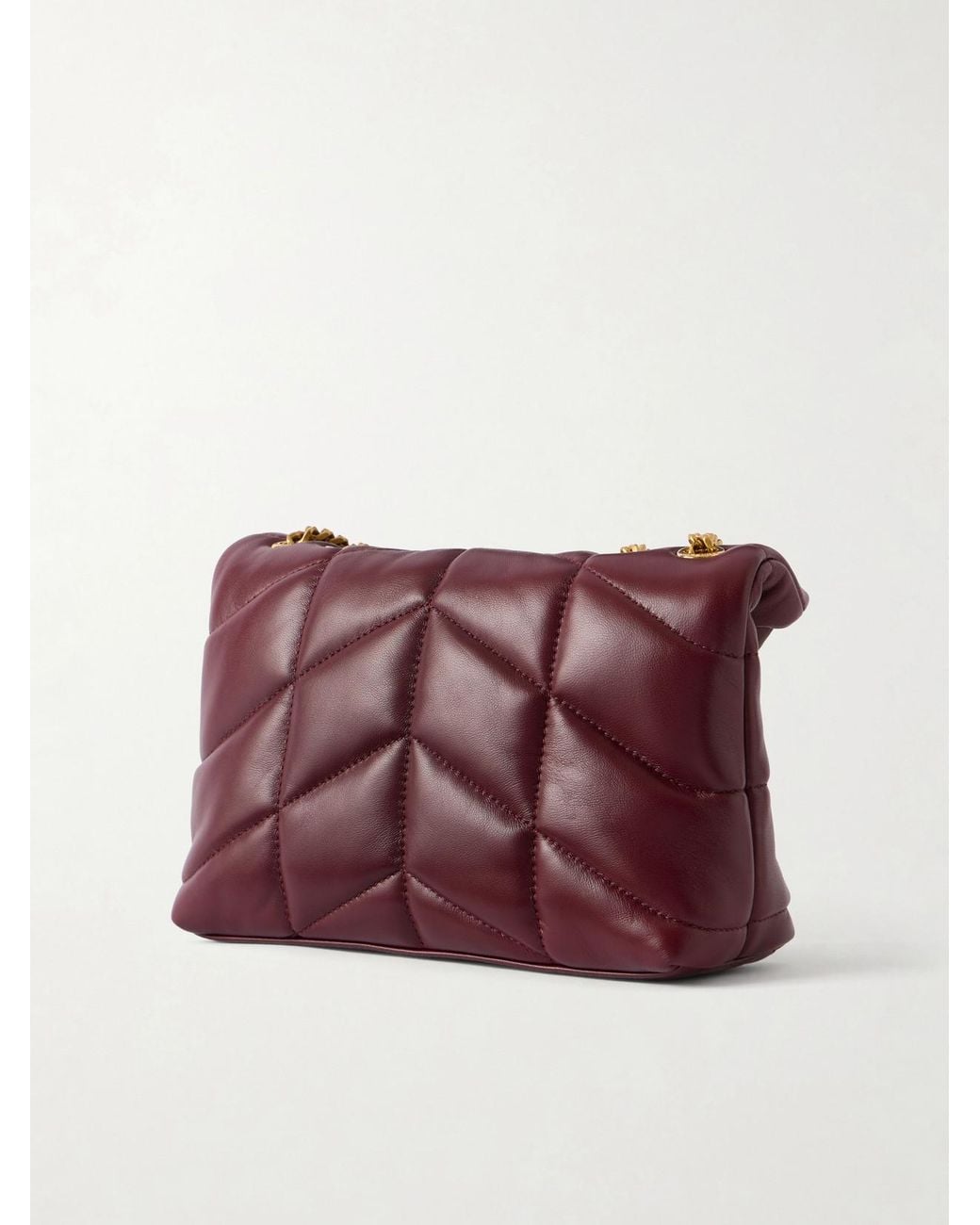Saint Laurent Red Toy Puffer Mini Matelassé Leather Shoulder Bag