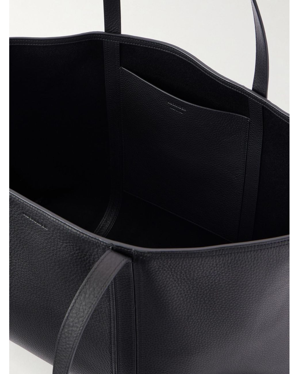 Jil Sander Black Foro Logo-Embossed Textured-Leather Tote