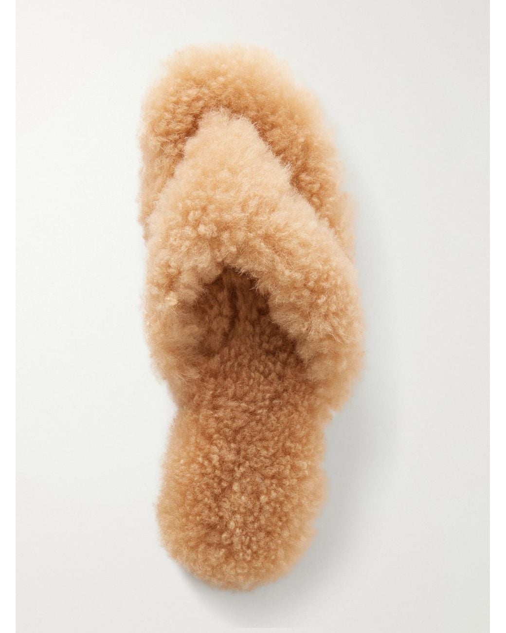 Christen Natural Cashmere-Plush Flip Flops
