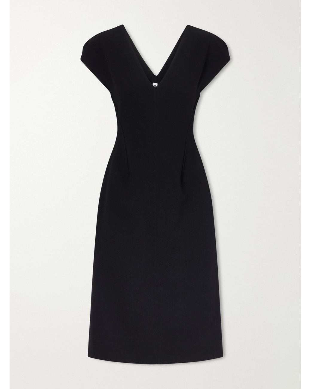 Jil Sander Black Wool Midi Dress