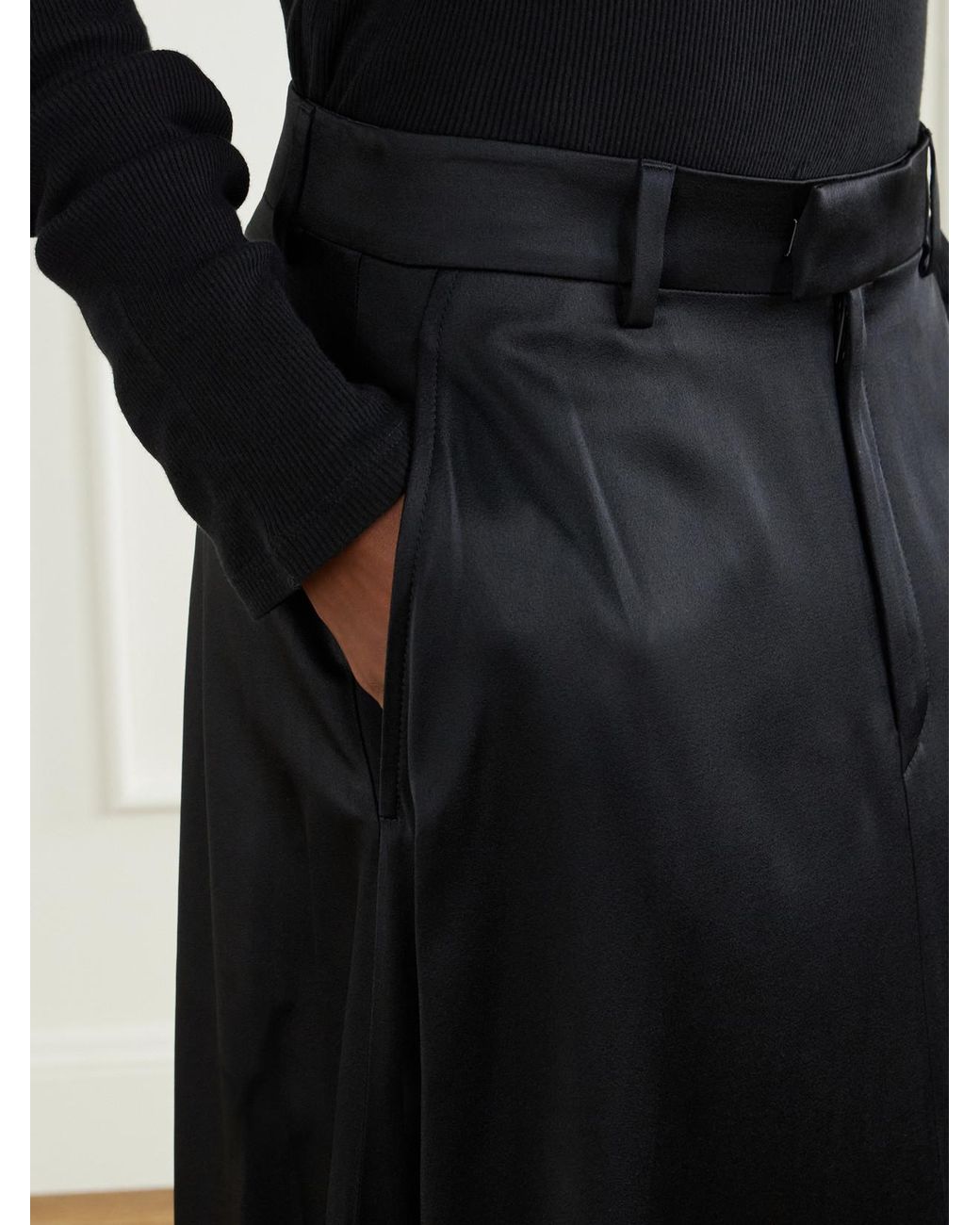 Ann Demeulemeester Black Kaisa Duchess-Satin Maxi Skirt