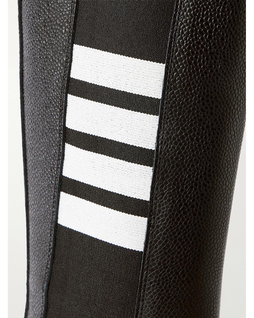 Thom Browne Black Striped Full-Grain Leather Knee Boots