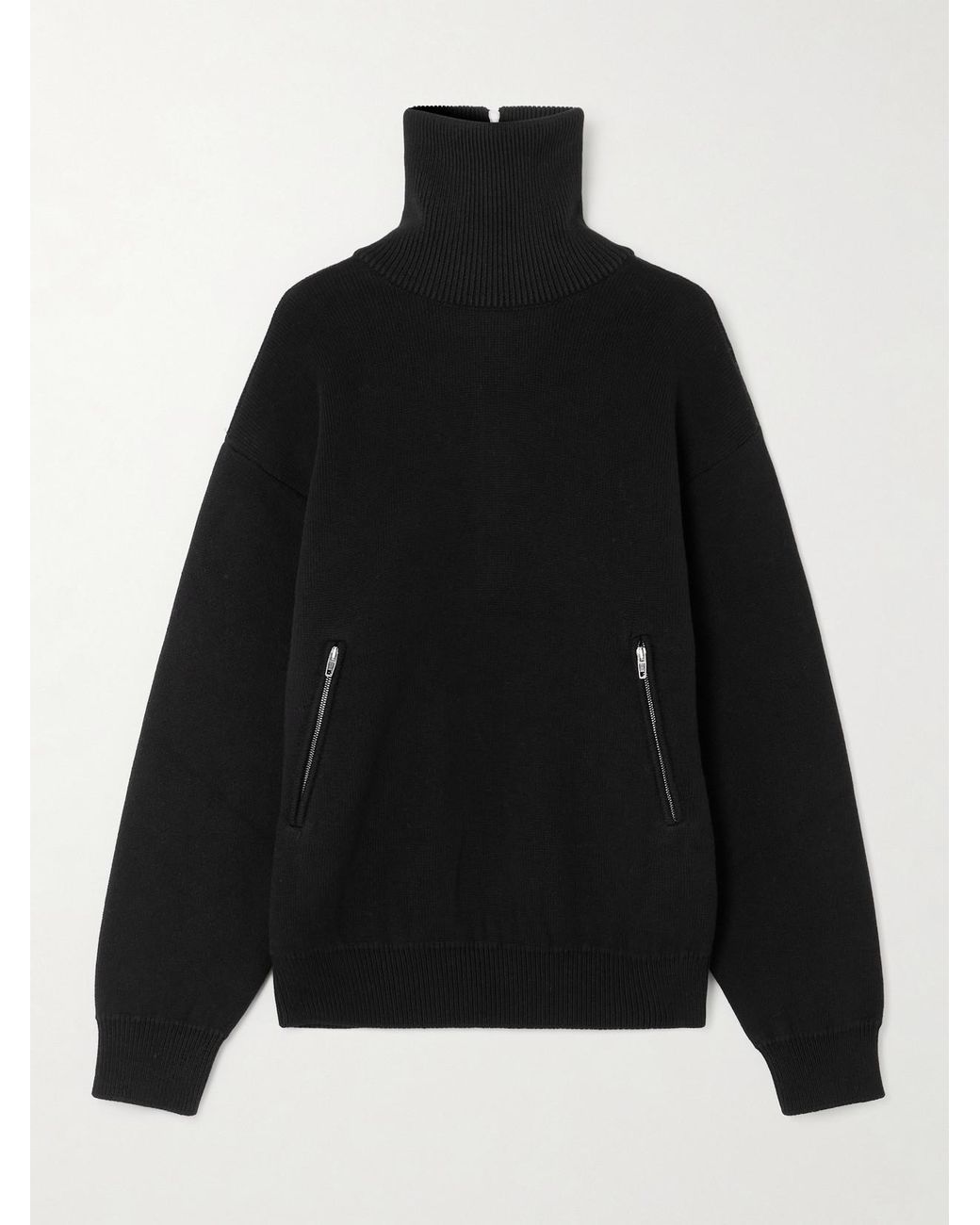 Balenciaga Black Cotton Half-Zip Sweater