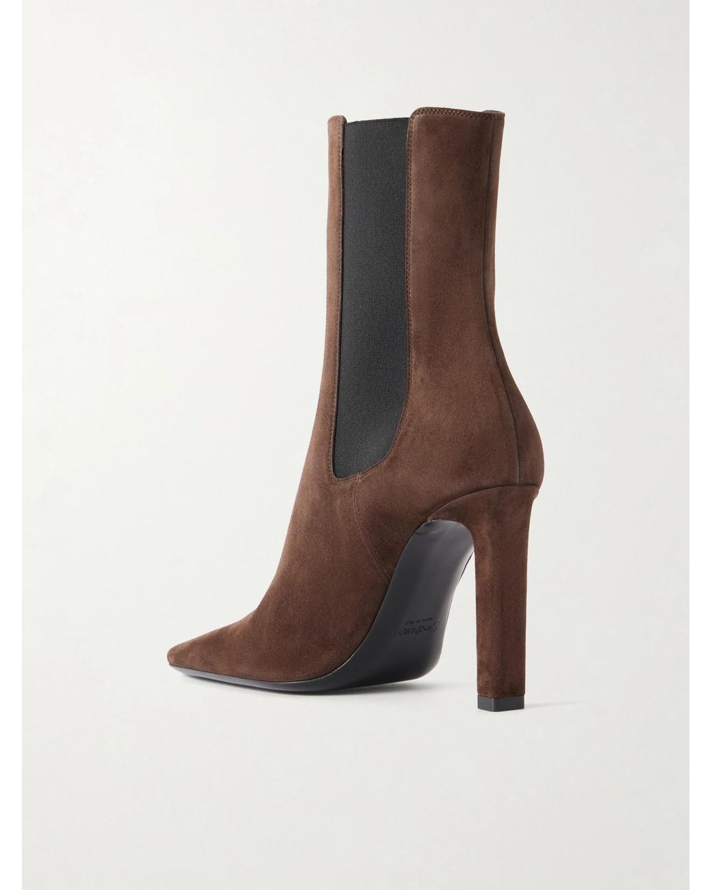 Saint Laurent Brown Francoise 95 Suede Ankle Boots