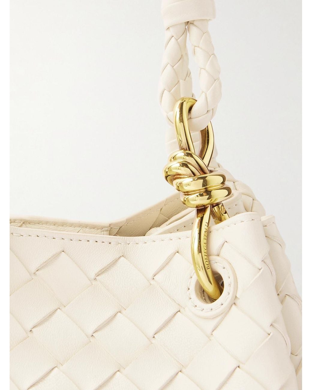 Bottega Veneta Natural Parachute Small Intrecciato Leather Shoulder Bag